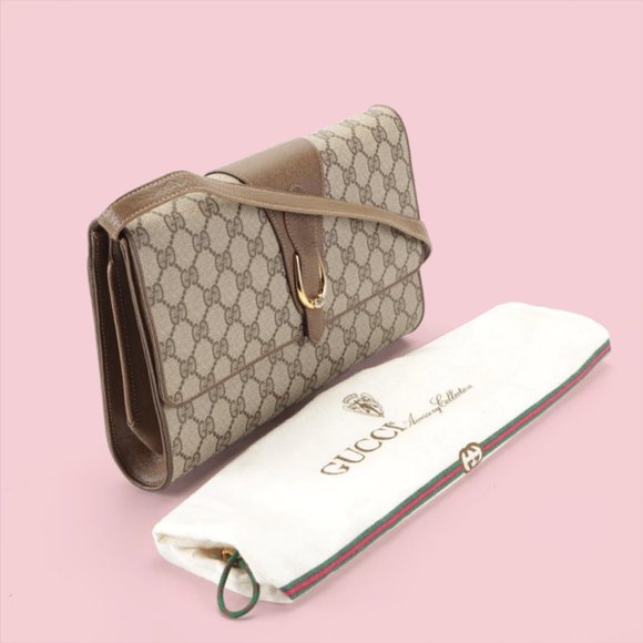 RARE Gucci Accessory Collection GG Supreme Monogram Flap Shoulder Bag - Picture 3 of 9